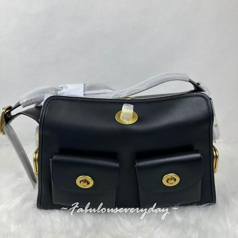 Coach Haversack Bag Shoulder Bag In Leather/Brass/Black CDZ12 NWT